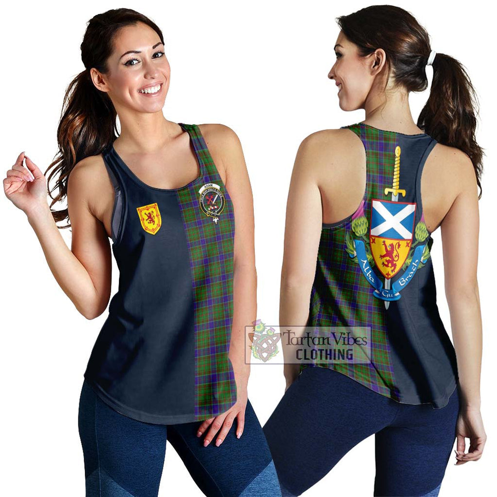 Tartan Vibes Clothing Adam Tartan Women's Racerback Tanks with Scottish Lion Royal Arm Half Style