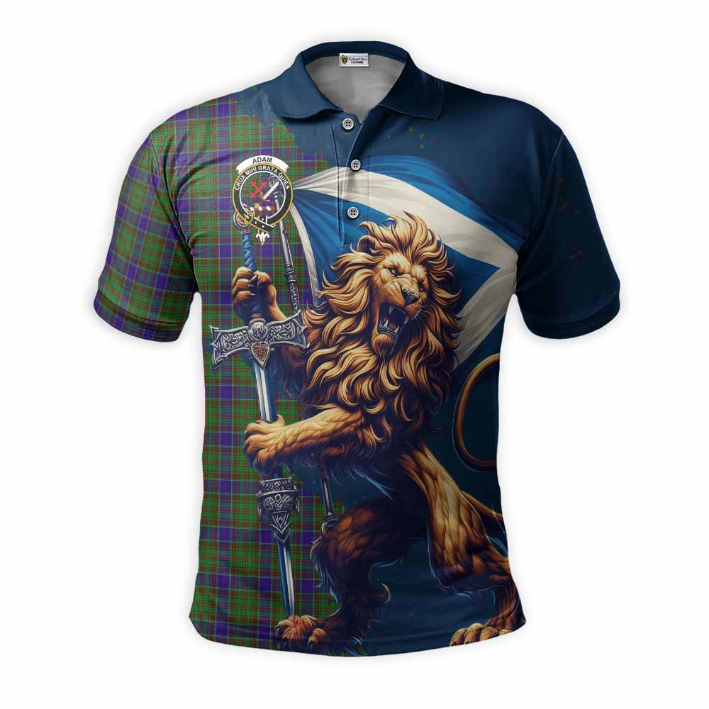 Tartan Vibes Clothing Adam Tartan Family Crest Men's Polo Shirt with Scottish Majestic Lion