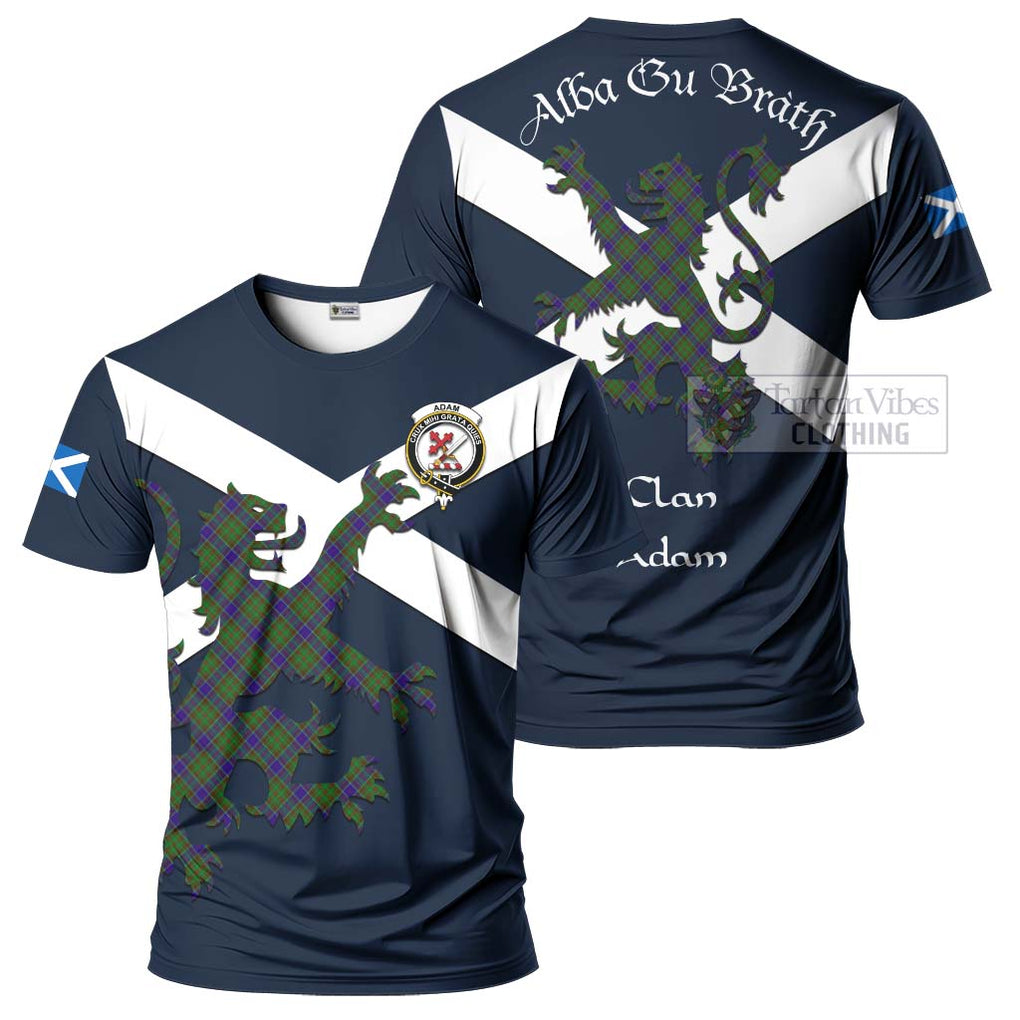 Tartan Vibes Clothing Adam Tartan Lion Rampant T-Shirt – Proudly Display Your Heritage with Alba Gu Brath and Clan Name