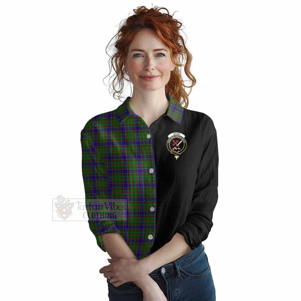 Tartan Vibes Clothing Adam Tartan Women's Casual Shirt with Family Crest and Half Of Me Style