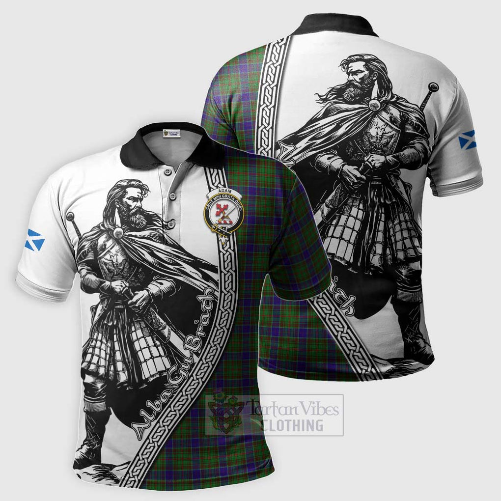 Tartan Vibes Clothing Adam Tartan Clan Crest Polo Shirt with Highlander Warrior Celtic Style