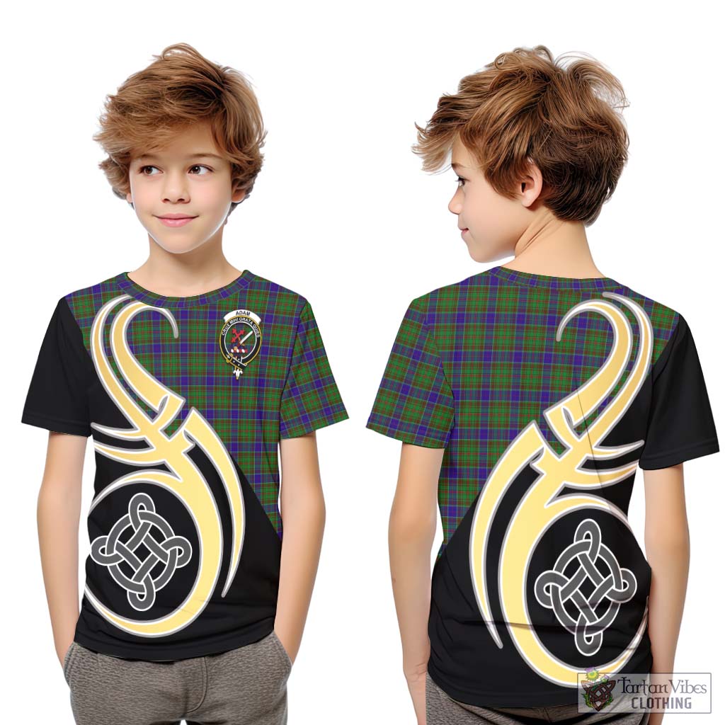 Adam Tartan Kid T-Shirt with Family Crest and Celtic Symbol Style Youth XL Size14 - Tartan Vibes Clothing