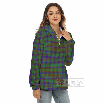 Adam Tartan Women's Borg  Half Zip Fleece Hoodie