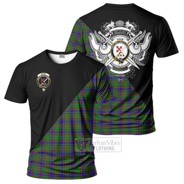 Adam Tartan T-Shirt with Family Crest and Military Logo Style