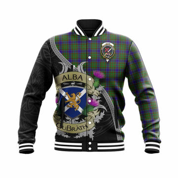 Adam Tartan Family Crest Baseball Jacket Lion Rampant Royal Thistle Shield Celtic Inspired Unisex - Tartan Vibes Clothing