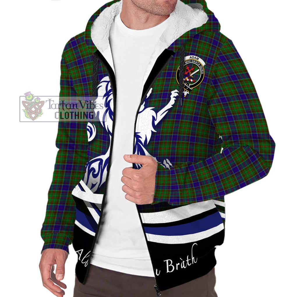 Adam Tartan Sherpa Hoodie with Alba Gu Brath Regal Lion Emblem Unisex S - Tartanvibesclothing Shop