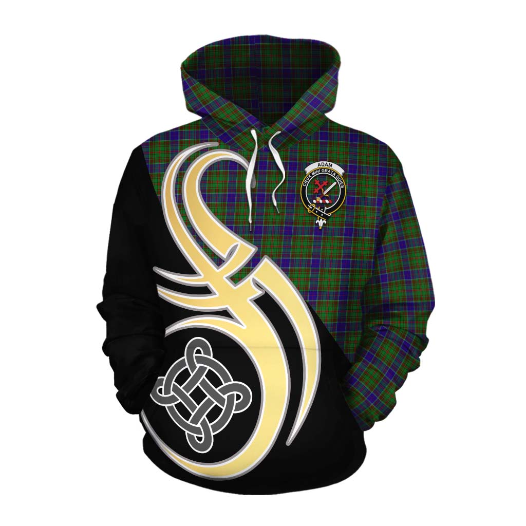 Tartan Vibes Clothing Adam Tartan Cotton Hoodie with Family Crest and Celtic Symbol Style