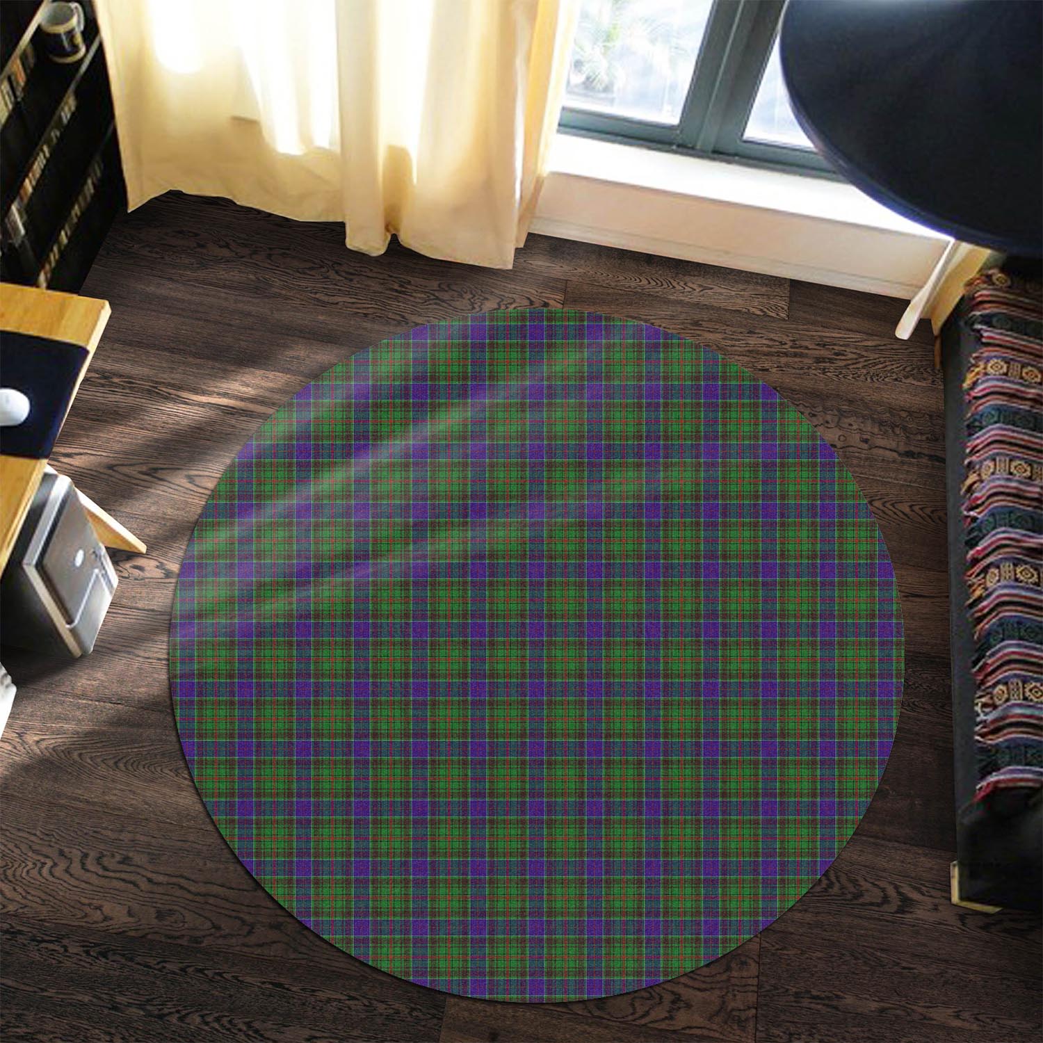 Adam Tartan Round Rug - Tartanvibesclothing