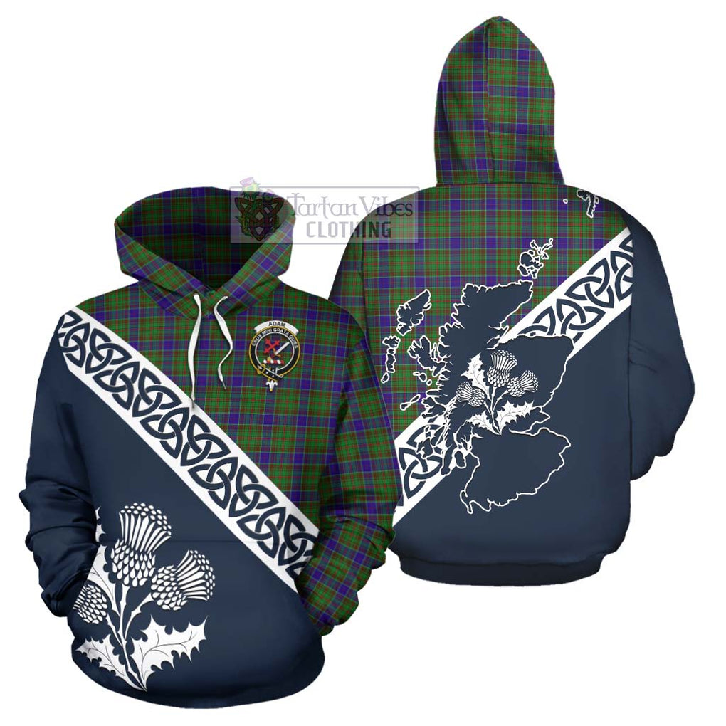 Tartan Vibes Clothing Adam Tartan Hoodie Featuring Thistle and Scotland Map