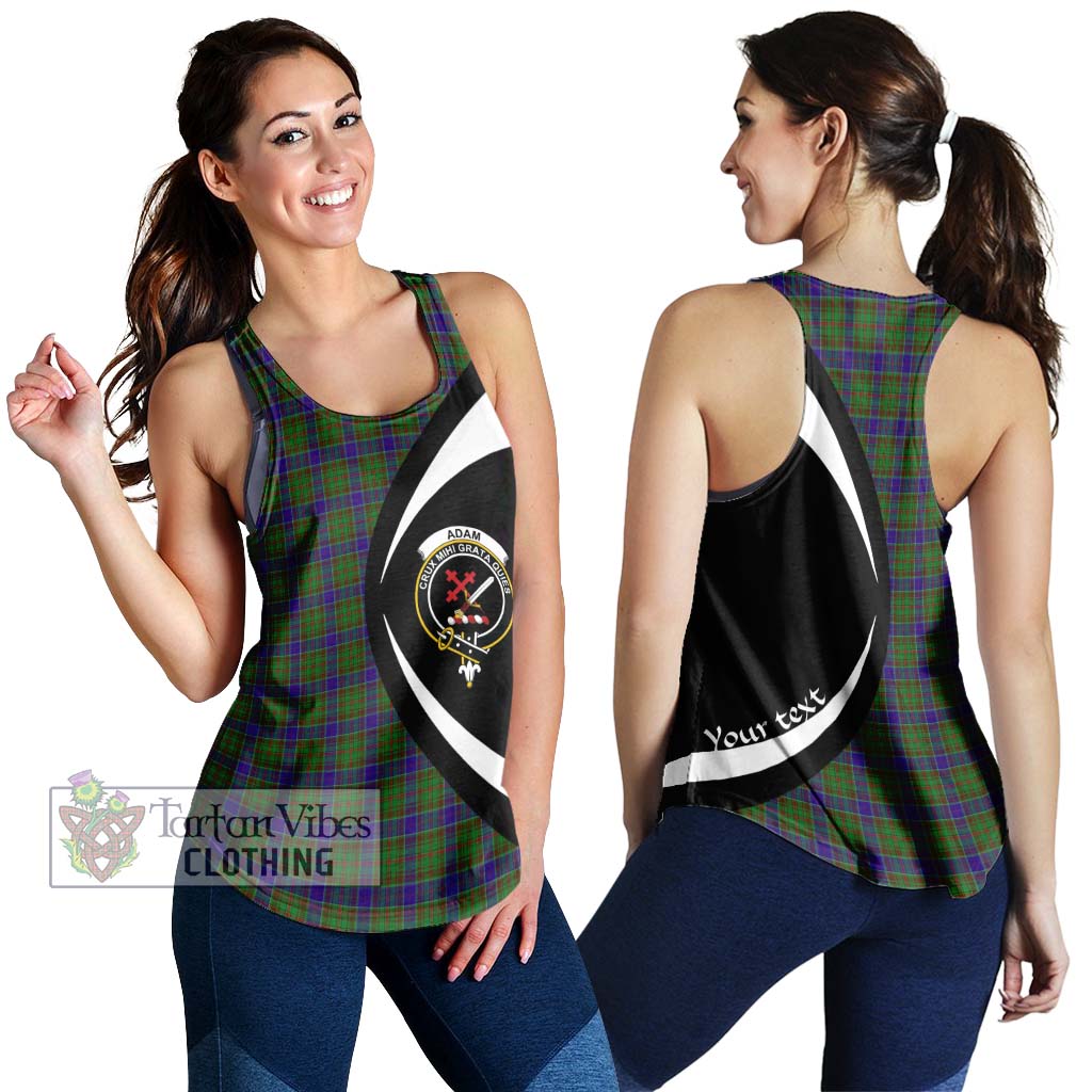 Tartan Vibes Clothing Adam Tartan Women's Racerback Tanks with Family Crest Circle Style