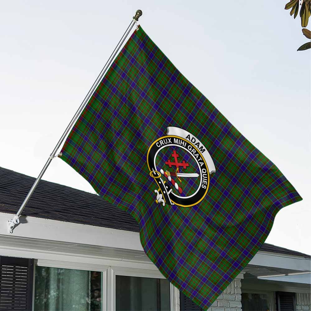 Tartan Vibes Clothing Adam Tartan House Flag with Family Crest