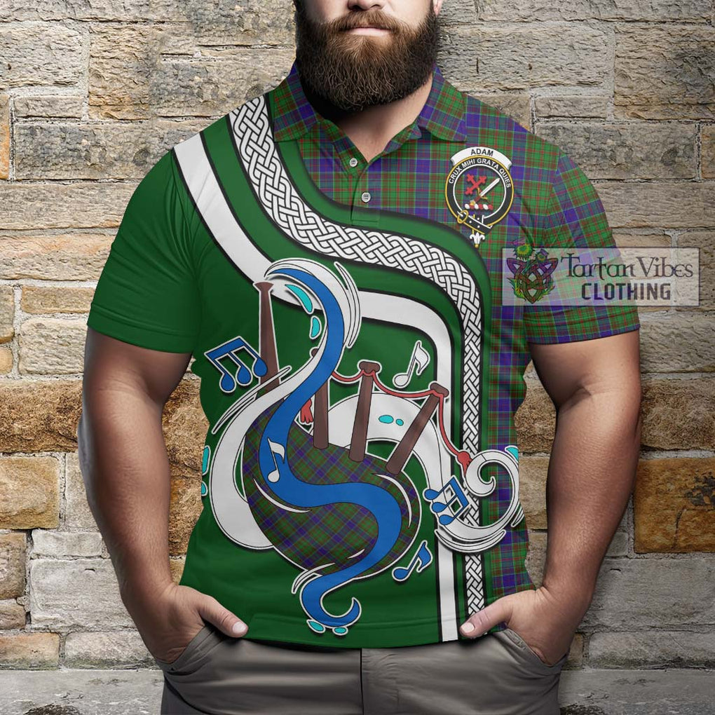 Tartan Vibes Clothing Adam Tartan Polo Shirt with Epic Bagpipe Style