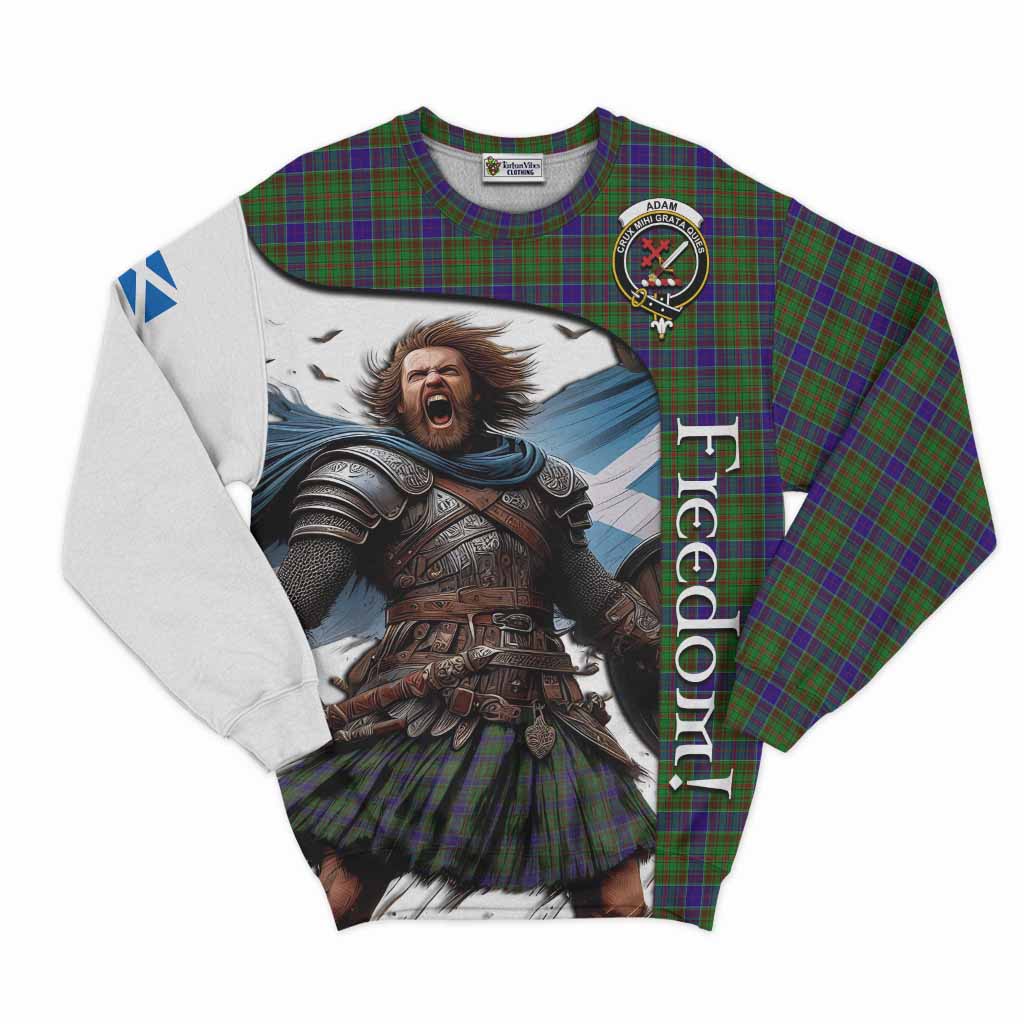 Tartan Vibes Clothing Adam Crest Tartan Sweatshirt Inspired by the Freedom of Scottish Warrior