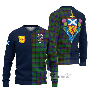 Adam Tartan Knitted Sweater with Scottish Lion Royal Arm Half Style