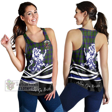 Adam Tartan Women's Racerback Tanks with Alba Gu Brath Regal Lion Emblem