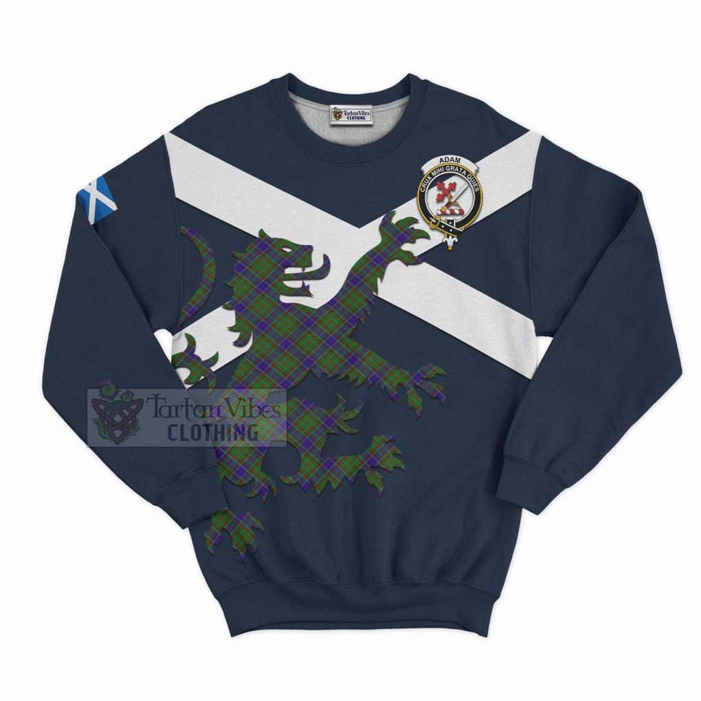 Tartan Vibes Clothing Adam Tartan Lion Rampant Sweatshirt – Proudly Display Your Heritage with Alba Gu Brath and Clan Name