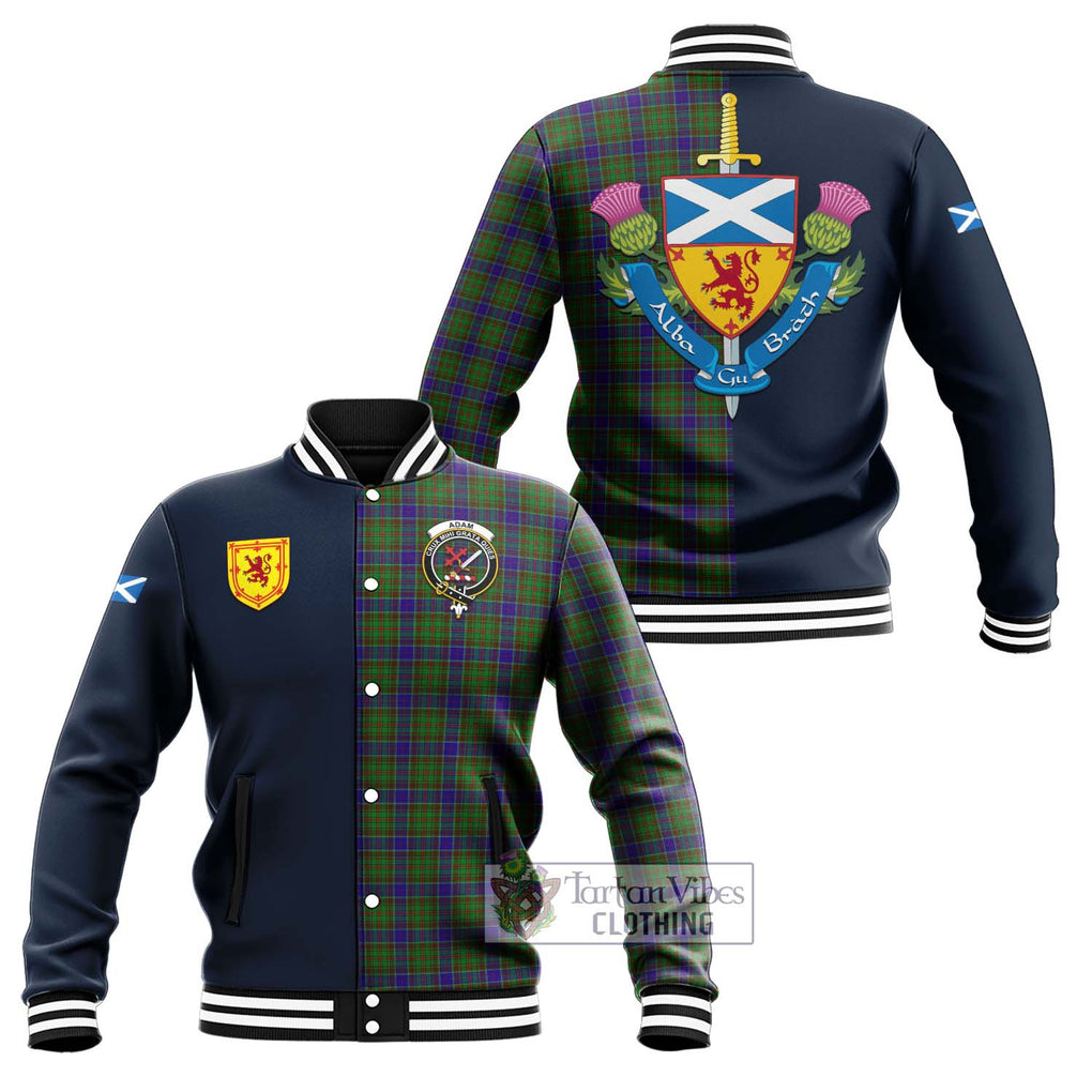 Tartan Vibes Clothing Adam Tartan Baseball Jacket with Scottish Lion Royal Arm Half Style