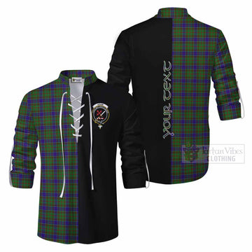 Adam Tartan Ghillie Kilt Shirt with Family Crest and Half Of Me Style