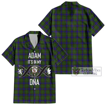 Adam Tartan Short Sleeve Button Shirt with Family Crest DNA In Me Style