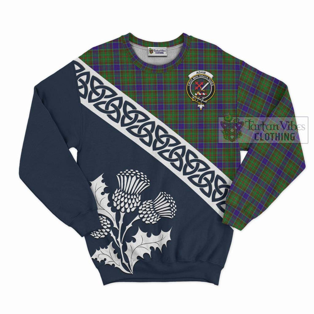 Tartan Vibes Clothing Adam Tartan Sweatshirt Featuring Thistle and Scotland Map