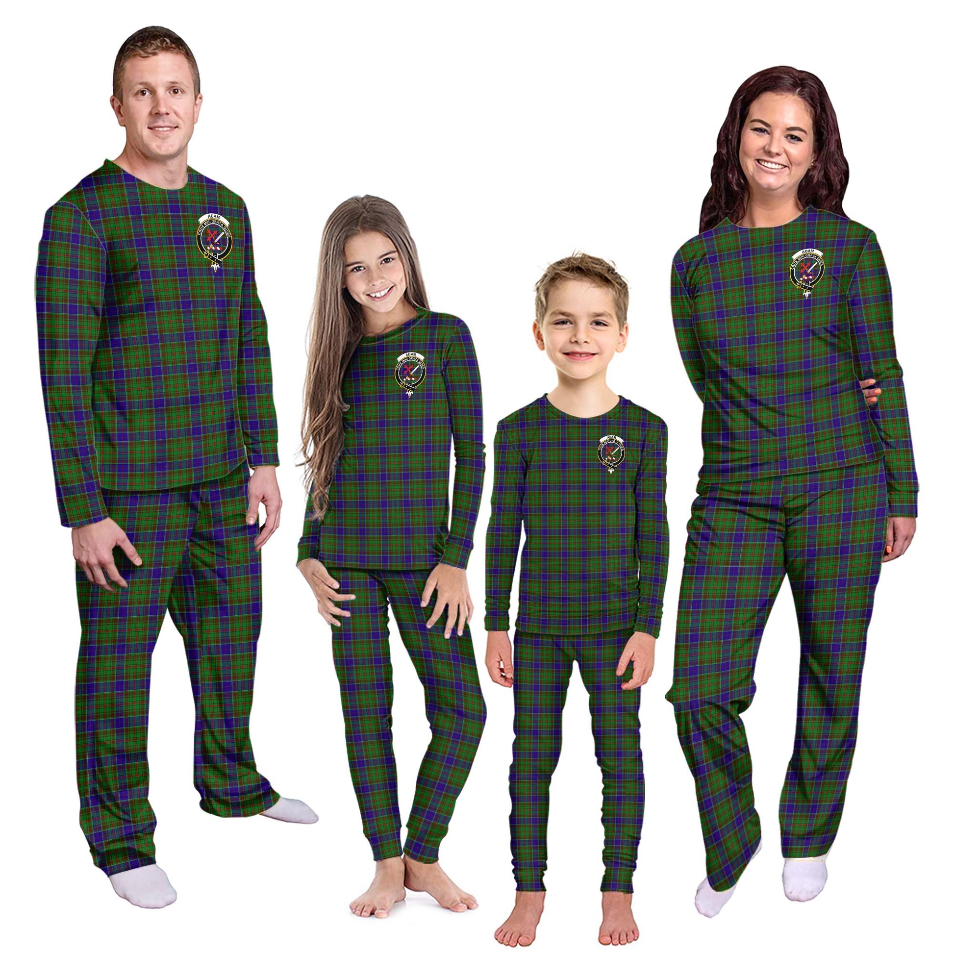 Adam Tartan Pajamas Family Set with Family Crest - Tartanvibesclothing