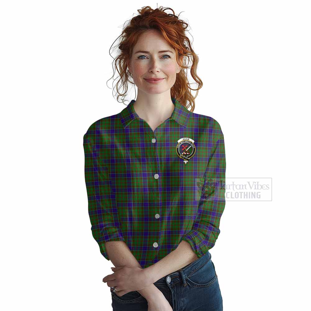 Tartan Vibes Clothing Adam Tartan Women's Casual Shirt with Family Crest DNA In Me Style