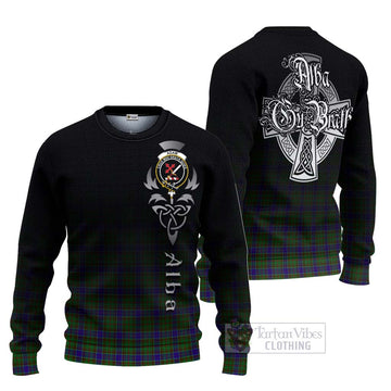 Adam Tartan Knitted Sweater Featuring Alba Gu Brath Family Crest Celtic Inspired