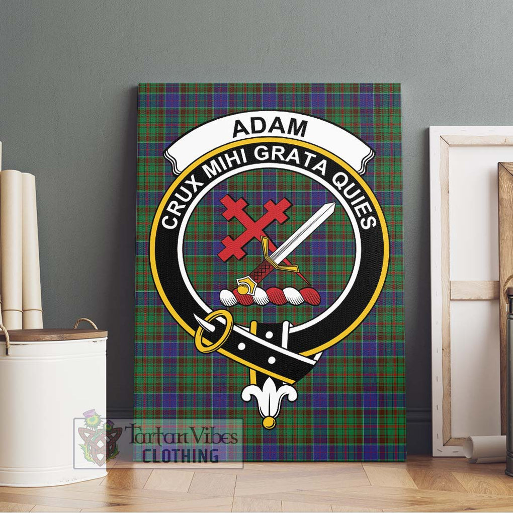 Adam Tartan Canvas Print Wall Art with Family Crest Without Frame - Tartan Vibes Clothing