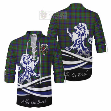 Adam Tartan Ghillie Kilt Shirt with Alba Gu Brath Regal Lion Emblem