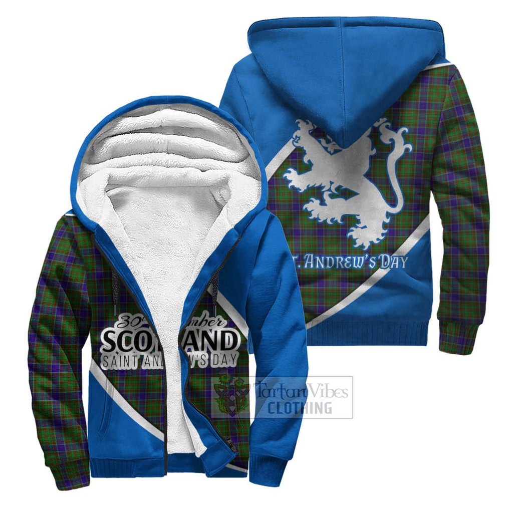 Tartan Vibes Clothing Adam Family Crest Tartan Sherpa Hoodie Celebrate Saint Andrew's Day in Style