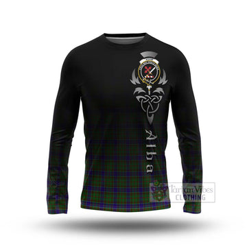 Adam Tartan Long Sleeve T-Shirt Featuring Alba Gu Brath Family Crest Celtic Inspired