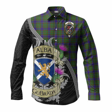 Adam Tartan Family Crest Long Sleeve Button Shirt Lion Rampant Royal Thistle Shield Celtic Inspired Men's Shirt S - Tartan Vibes Clothing