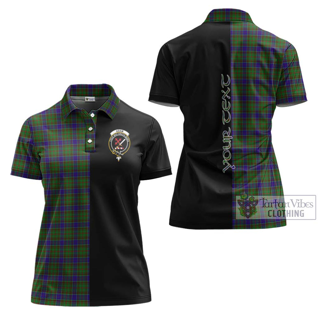 Adam Tartan Women's Polo Shirt with Family Crest and Half Of Me Style Women - Tartanvibesclothing Shop