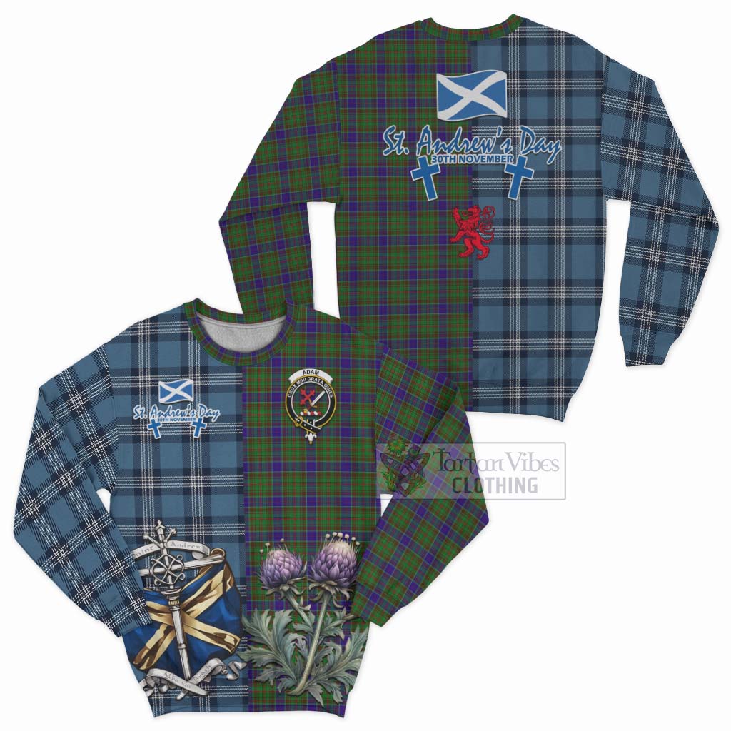 Tartan Vibes Clothing Adam Tartan Sweatshirt Happy St. Andrew's Day Half Tartan Style