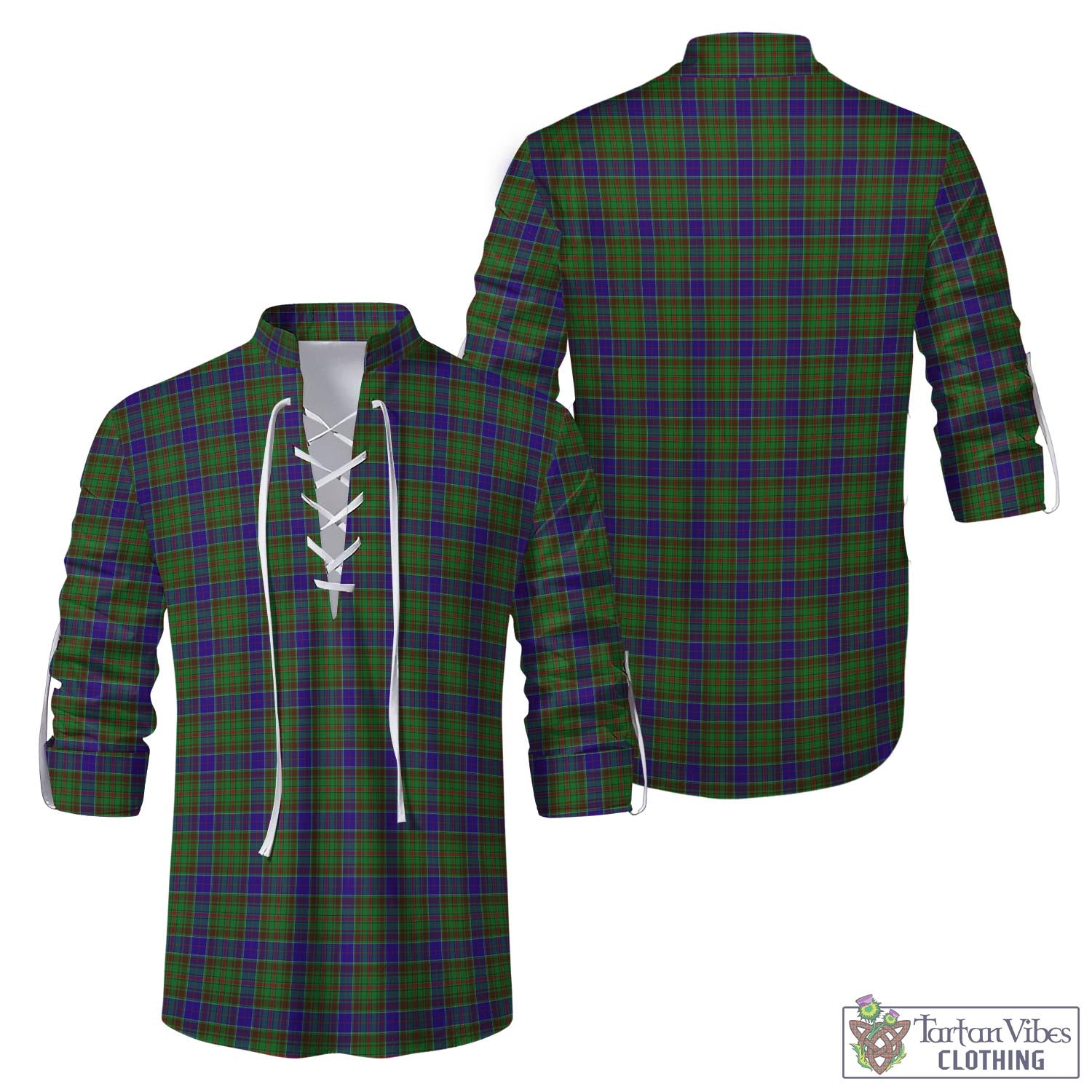 Tartan Vibes Clothing Adam Tartan Men's Scottish Traditional Jacobite Ghillie Kilt Shirt