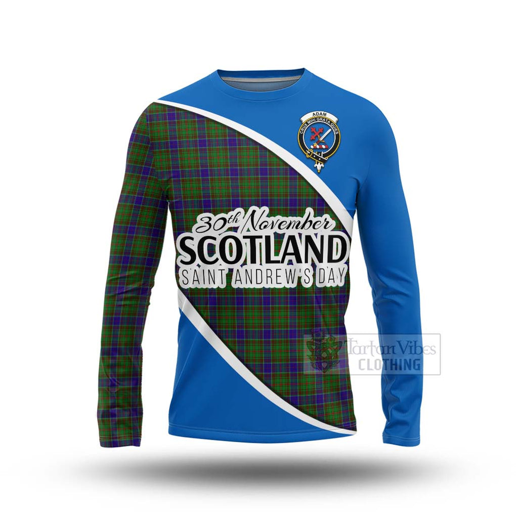 Tartan Vibes Clothing Adam Family Crest Tartan Long Sleeve T-Shirt Celebrate Saint Andrew's Day in Style