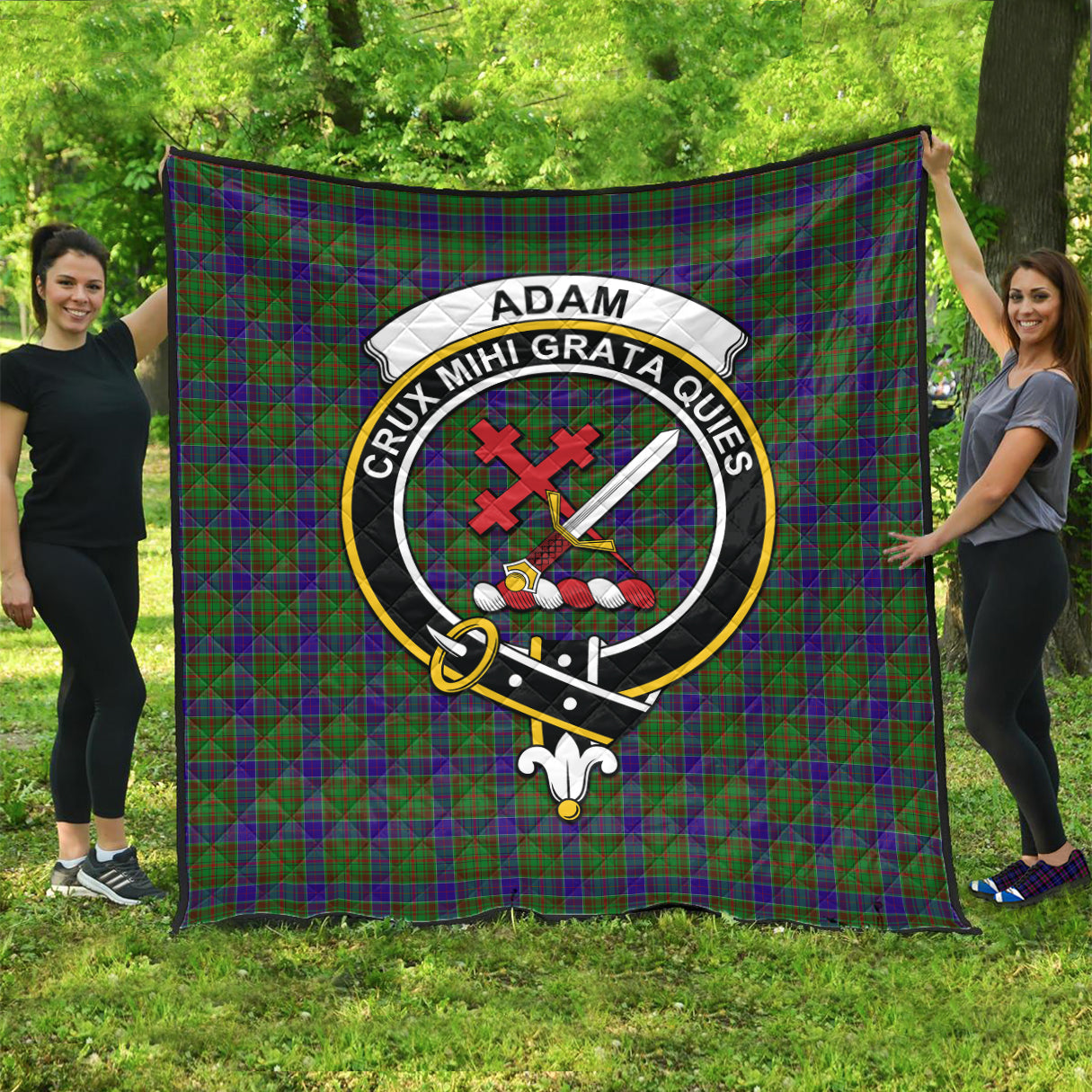 Adam Tartan Quilt with Family Crest - Tartanvibesclothing