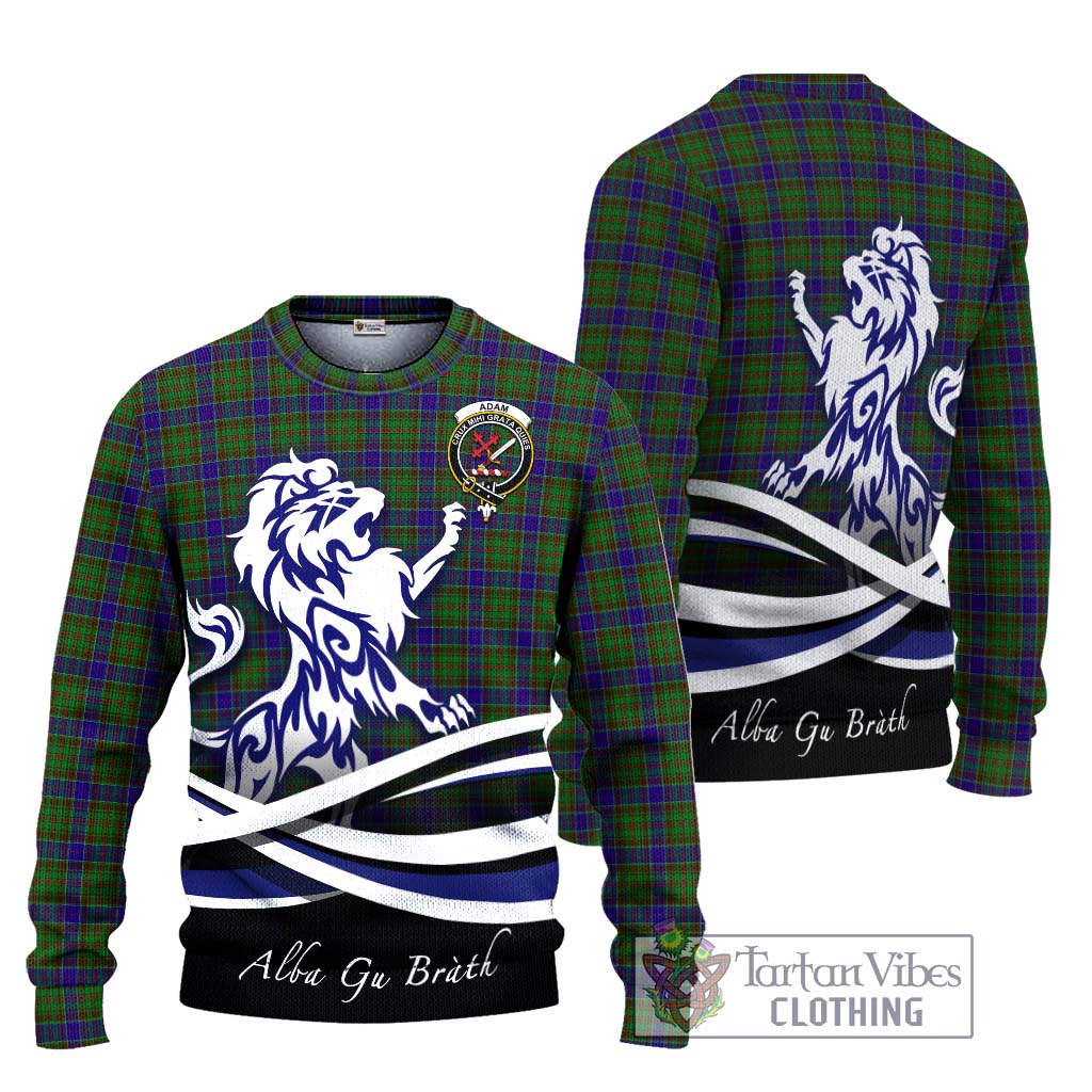 Tartan Vibes Clothing Adam Tartan Knitted Sweater with Alba Gu Brath Regal Lion Emblem