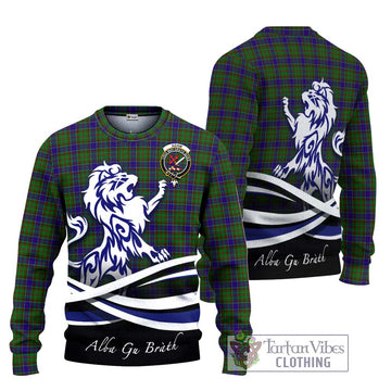 Adam Tartan Knitted Sweater with Alba Gu Brath Regal Lion Emblem