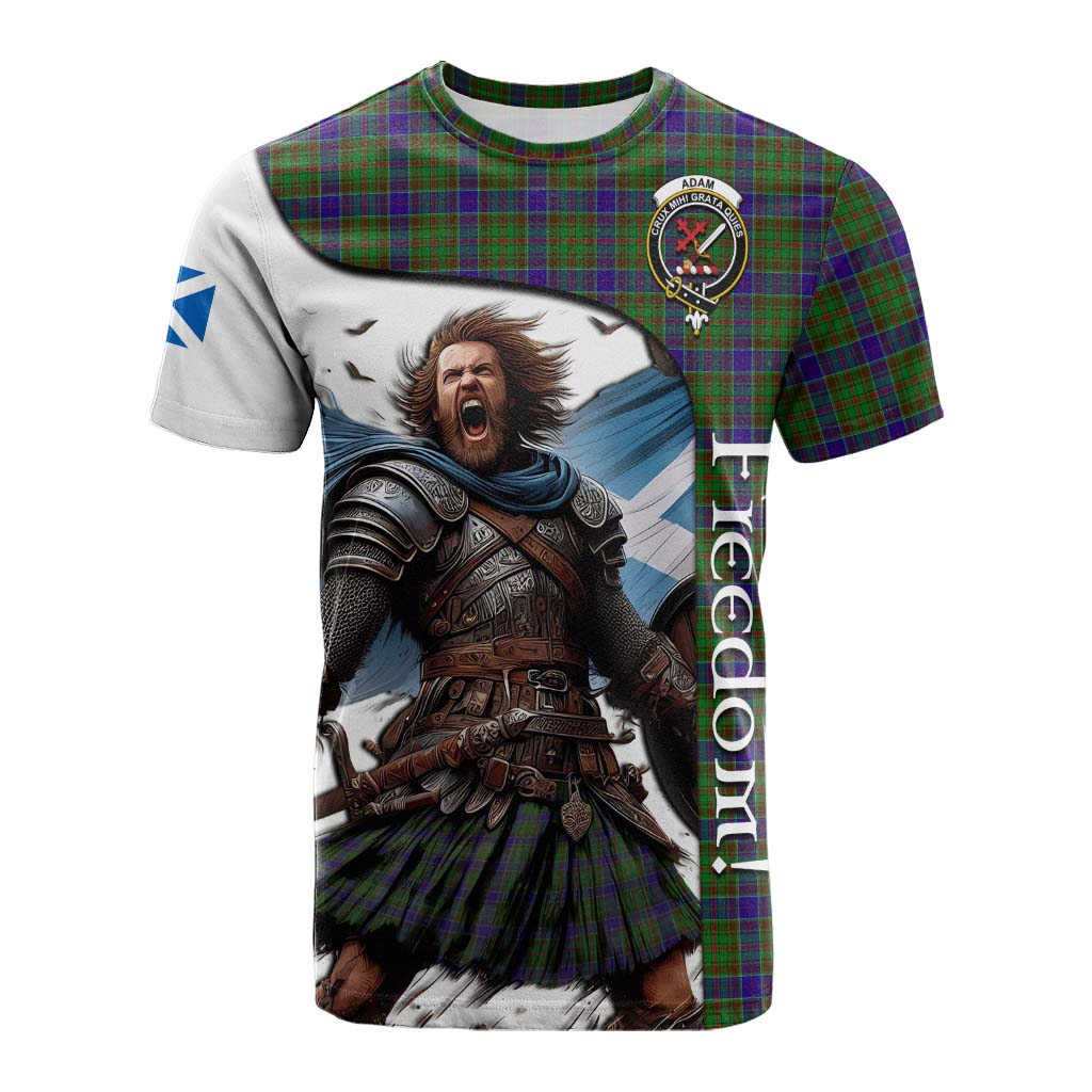 Tartan Vibes Clothing Adam Crest Tartan Cotton T-shirt Inspired by the Freedom of Scottish Warrior