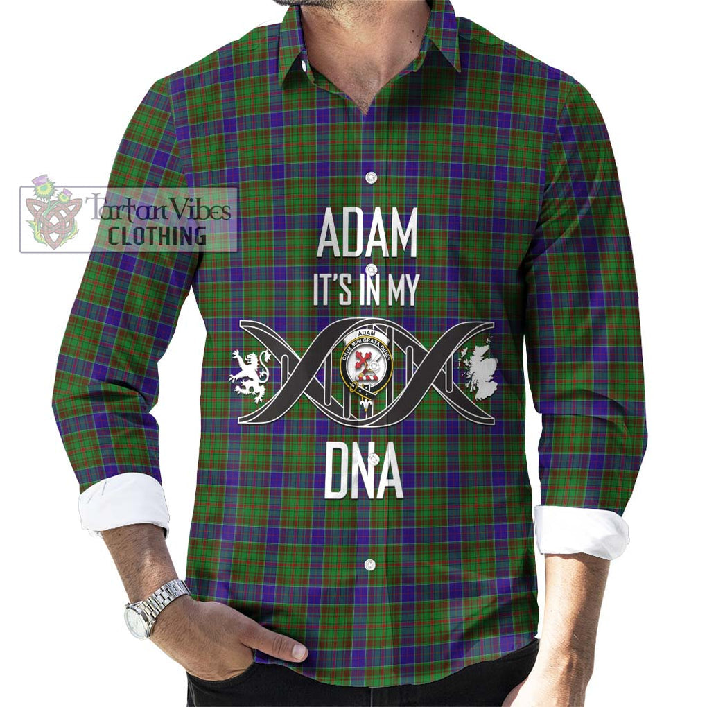 Adam Tartan Long Sleeve Button Shirt with Family Crest DNA In Me Style Men's Shirt S - Tartanvibesclothing Shop