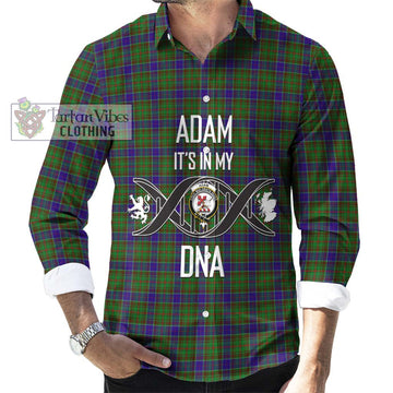 Adam Tartan Long Sleeve Button Shirt with Family Crest DNA In Me Style