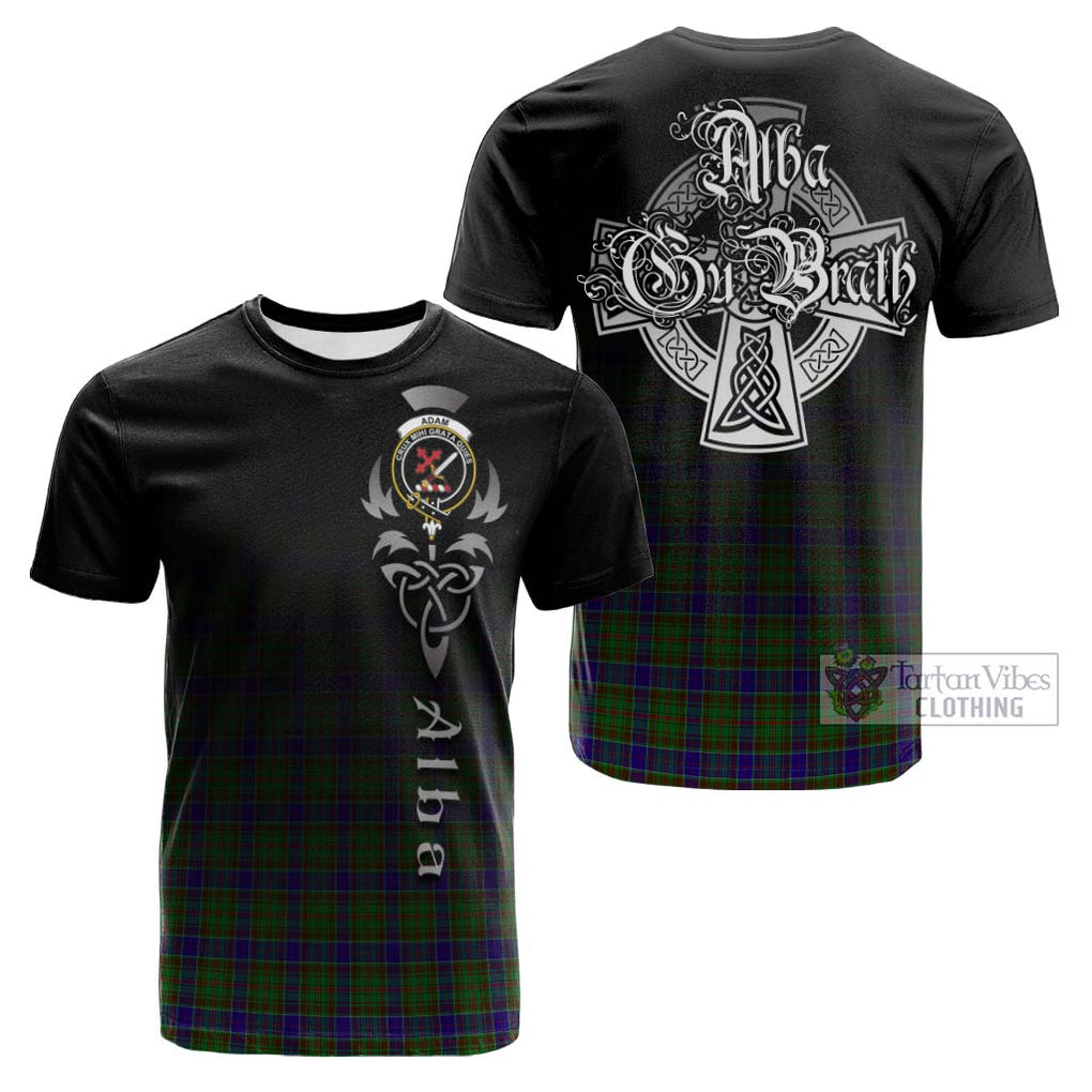 Tartan Vibes Clothing Adam Tartan Cotton T-shirt Featuring Alba Gu Brath Family Crest Celtic Inspired