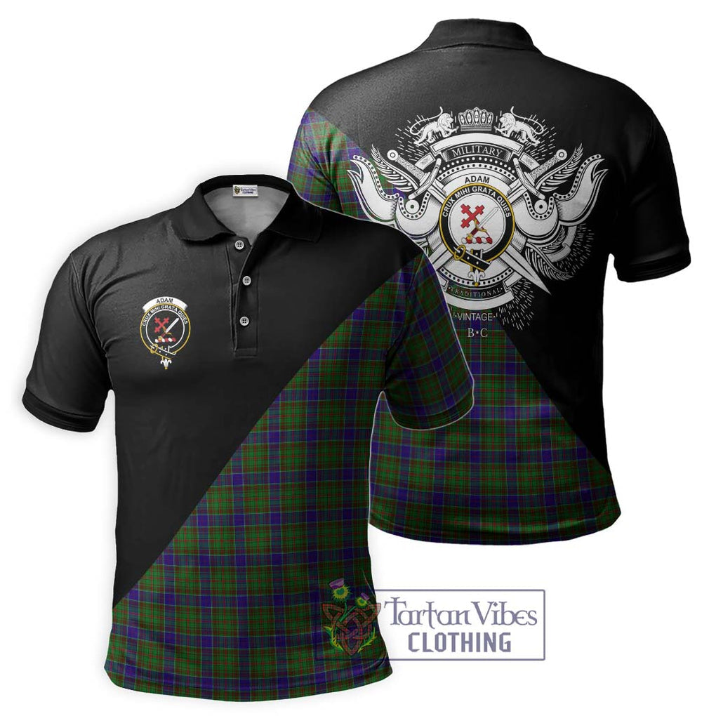 Adam Tartan Polo Shirt with Family Crest and Military Logo Style Kid - Tartanvibesclothing Shop