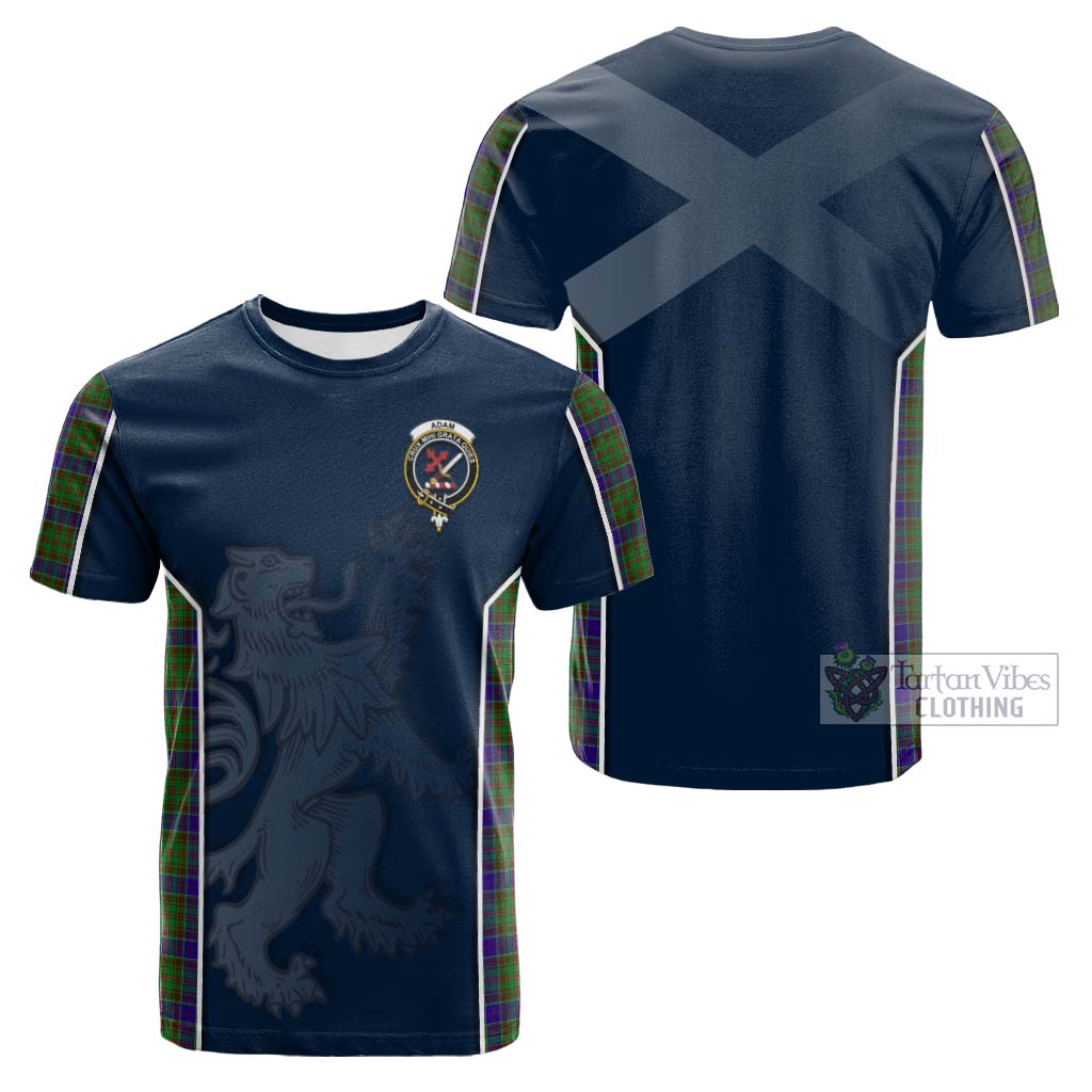 Tartan Vibes Clothing Adam Tartan Cotton T-shirt with Family Crest and Lion Rampant Vibes Sport Style