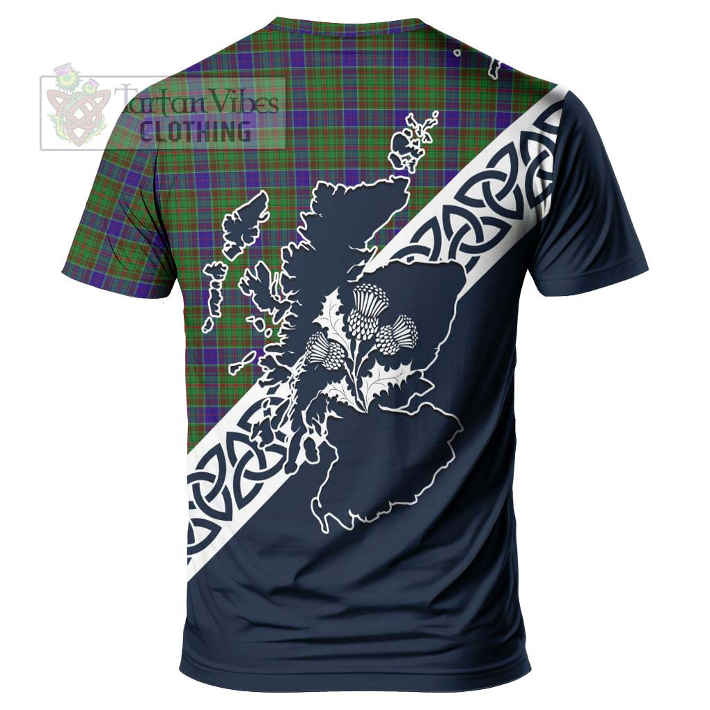 Adam Tartan T-Shirt Featuring Thistle and Scotland Map