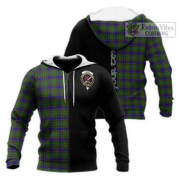 Adam Tartan Knitted Hoodie with Family Crest and Half Of Me Style