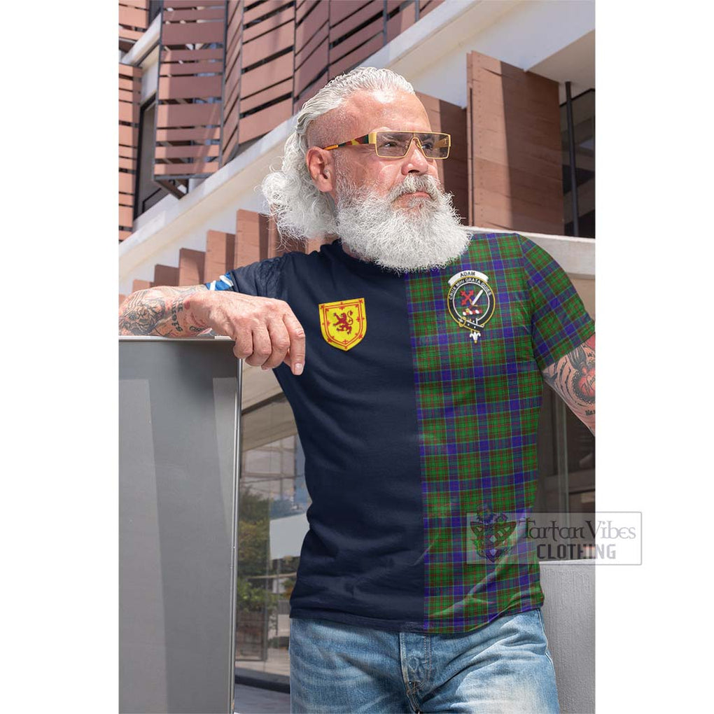 Tartan Vibes Clothing Adam Tartan Cotton T-shirt with Scottish Lion Royal Arm Half Style