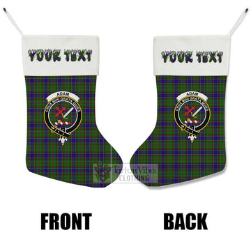 Adam Tartan Family Crest Christmas Stocking with Personalized Text