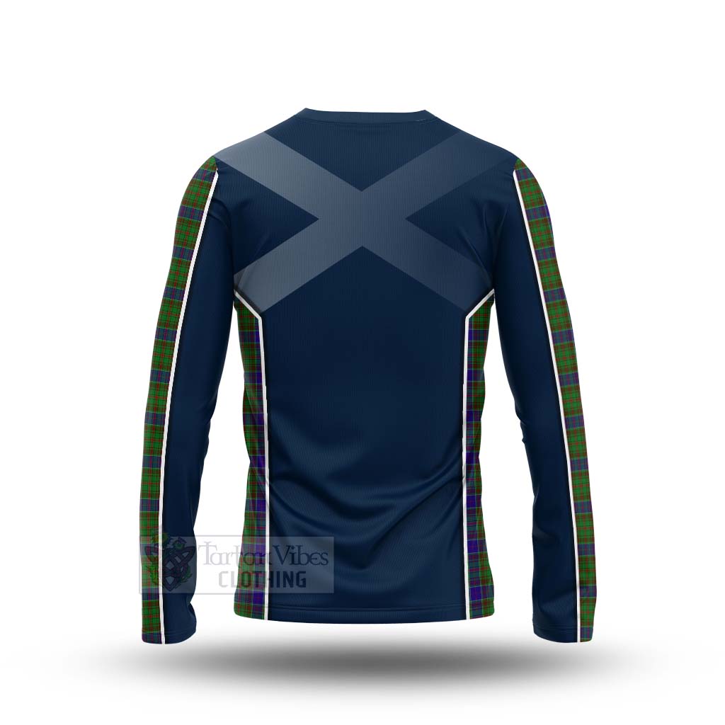 Tartan Vibes Clothing Adam Tartan Long Sleeve T-Shirt with Family Crest and Scottish Thistle Vibes Sport Style